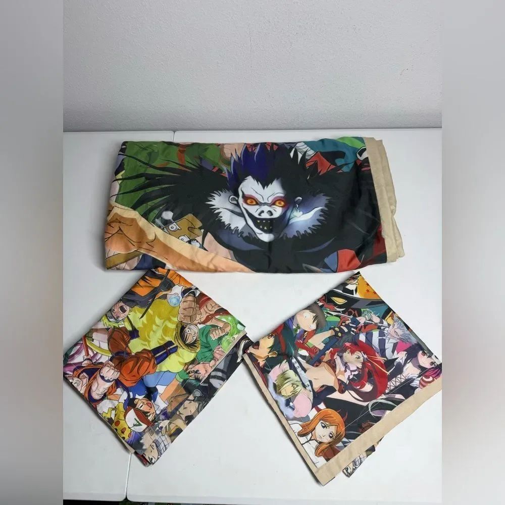 Monkey D Luffy Manga Bed Set 3D Anime Duvet/2 Pillowcases See Description